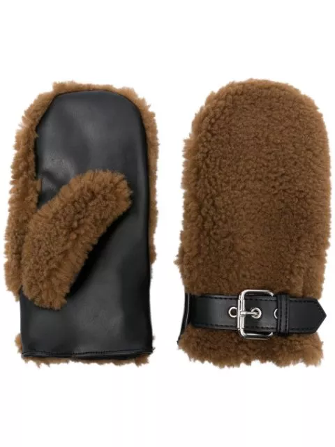 STAND STUDIO bucked faux-shearling gloves Women 0120